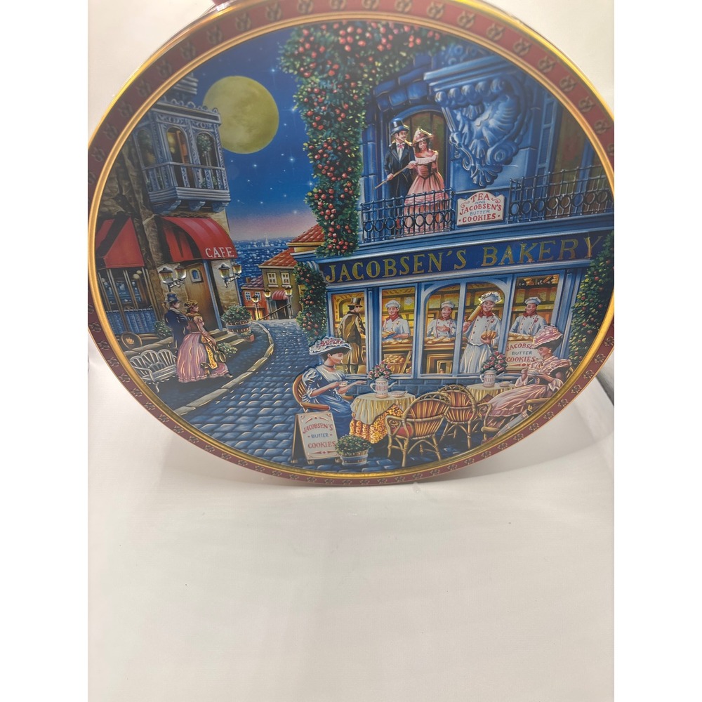 Jacobsens of Denmark Danish Butter Cookies Tin Full Moon Karel Kopie Collectible